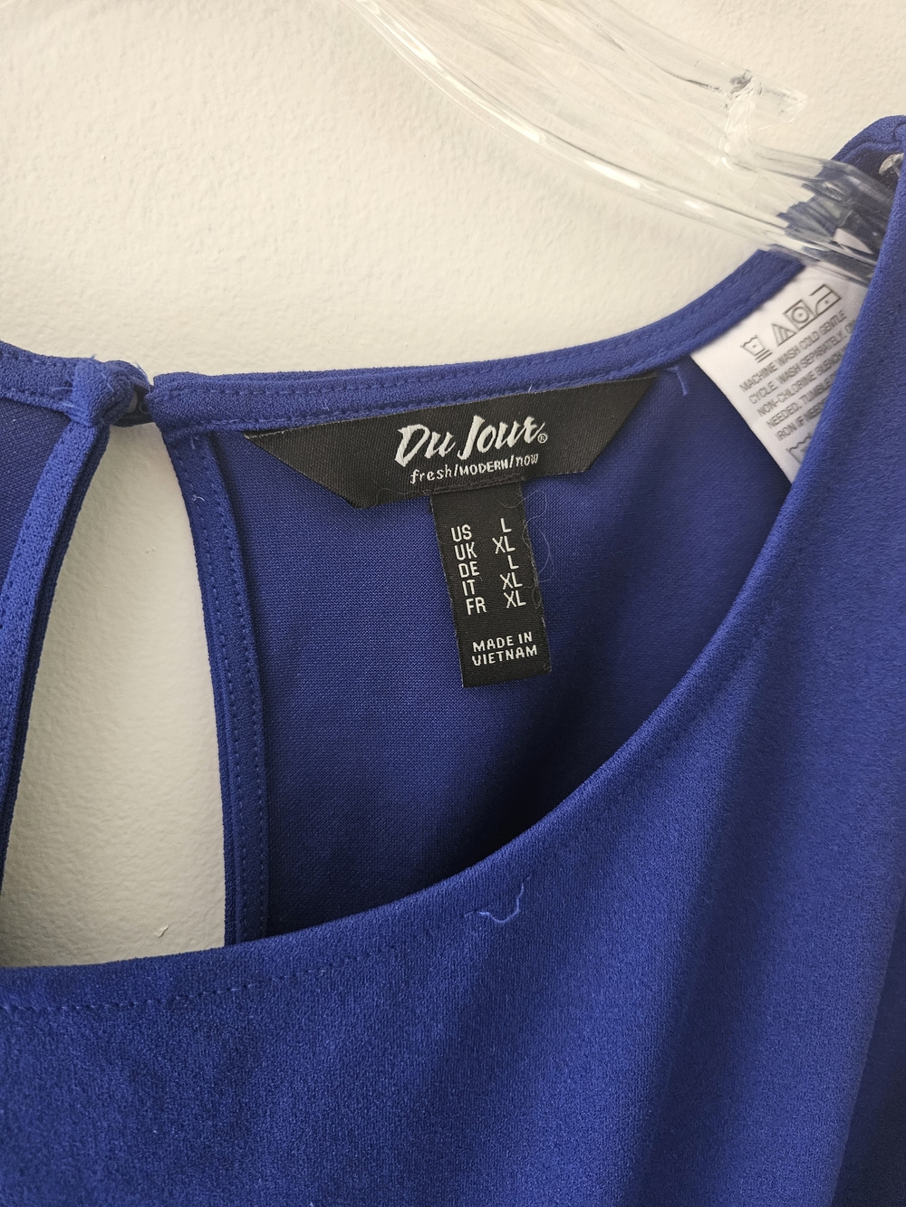 Du Jour Sleeveless Royal Blue Tie-Waist Jumpsuit size Large - Picture 2 of 8